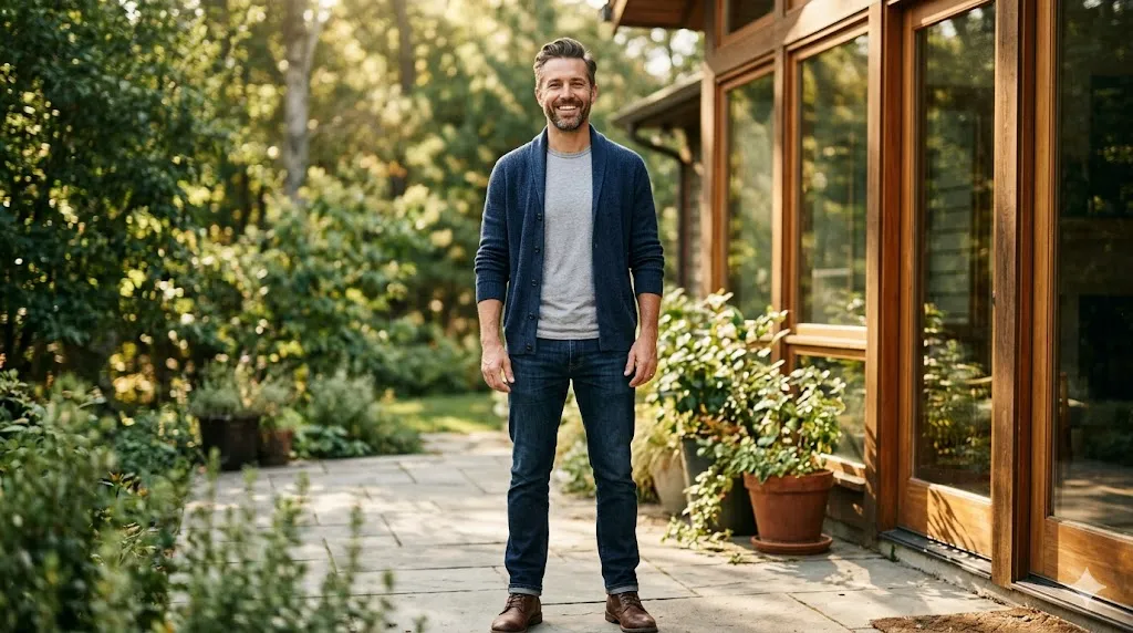 Confident man feeling strong