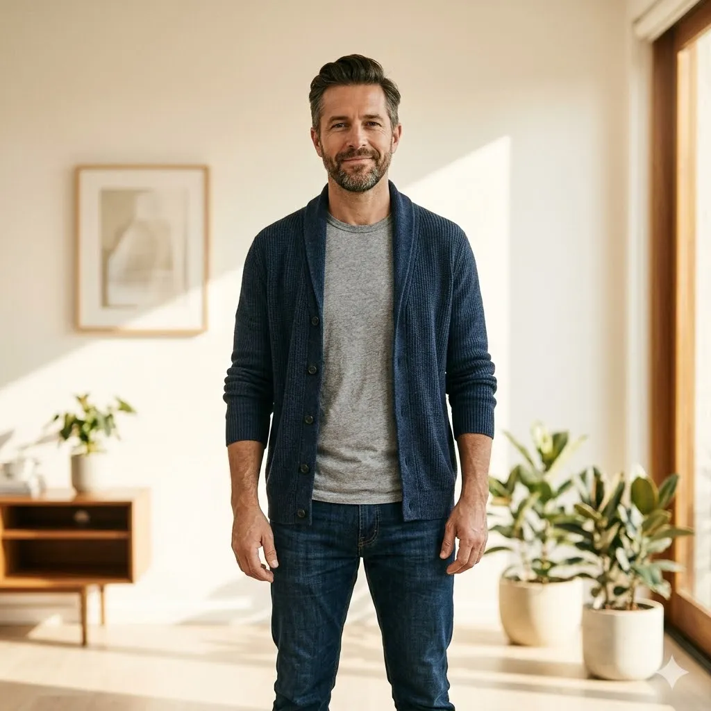 Confident man feeling strong again